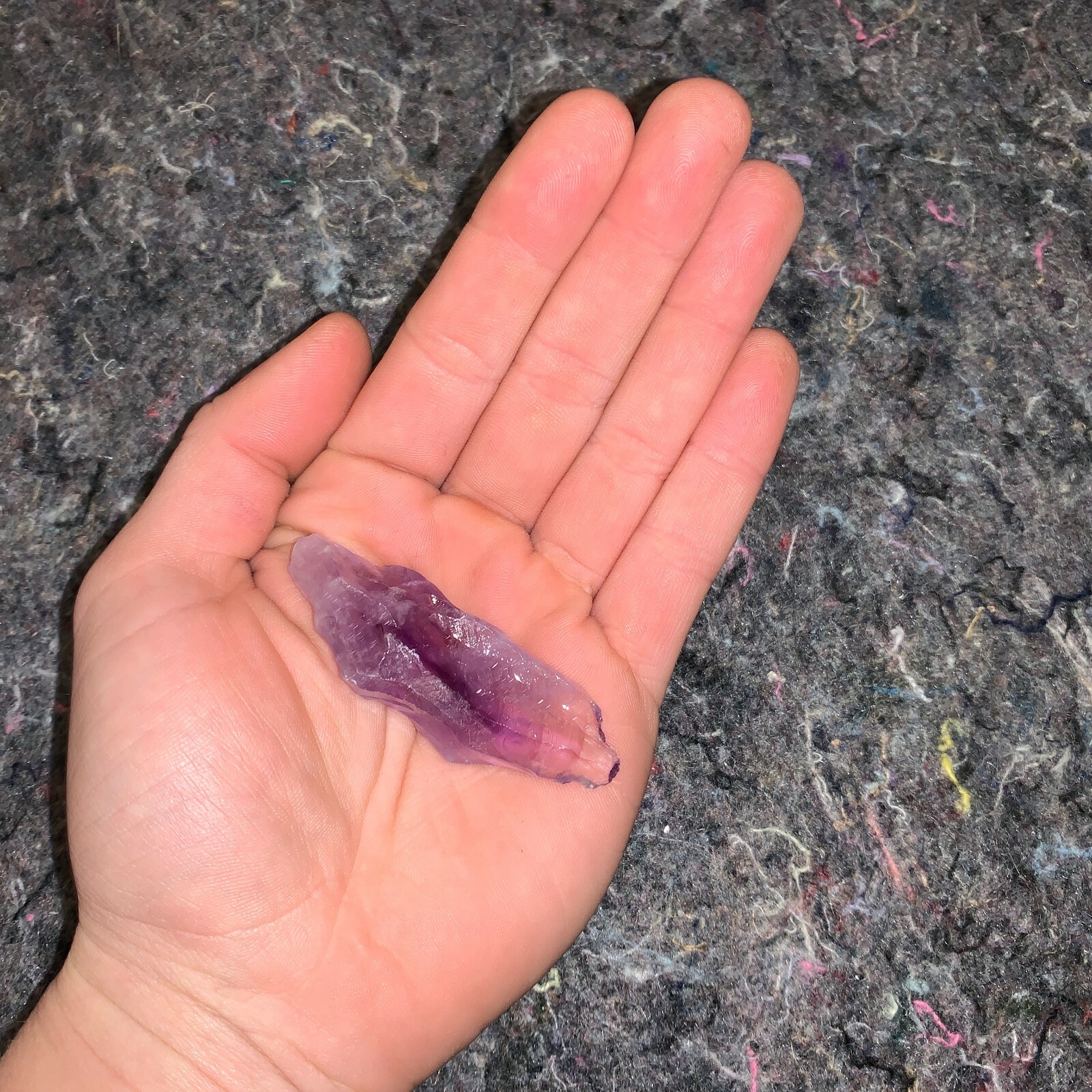 One (1) Charged Amethyst Point Rough Gemstone + A FREE Selenite Charging Stick
