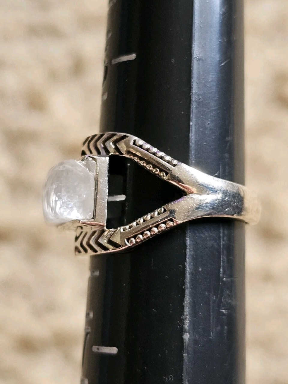 Sterling Silver Moonstone Ring, Size 6, Crystals & Stones, Mineral Specimen