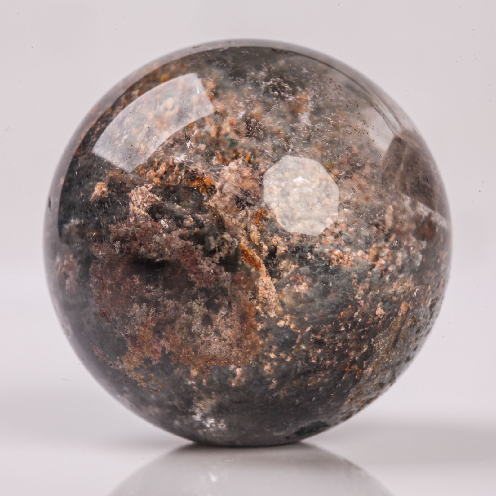 34g29mm Natural Garden/Phantom/Ghost/Lodolite Quartz Crystal Sphere Healing Ball