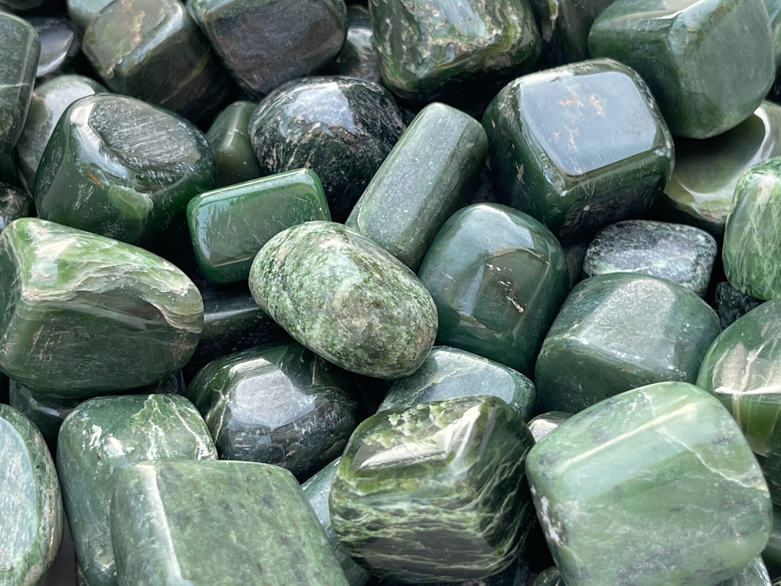 Nephrite Jade Tumbled Stones, 1-1.5 Inch Nephrite Jade Crystals, Healing Crystal