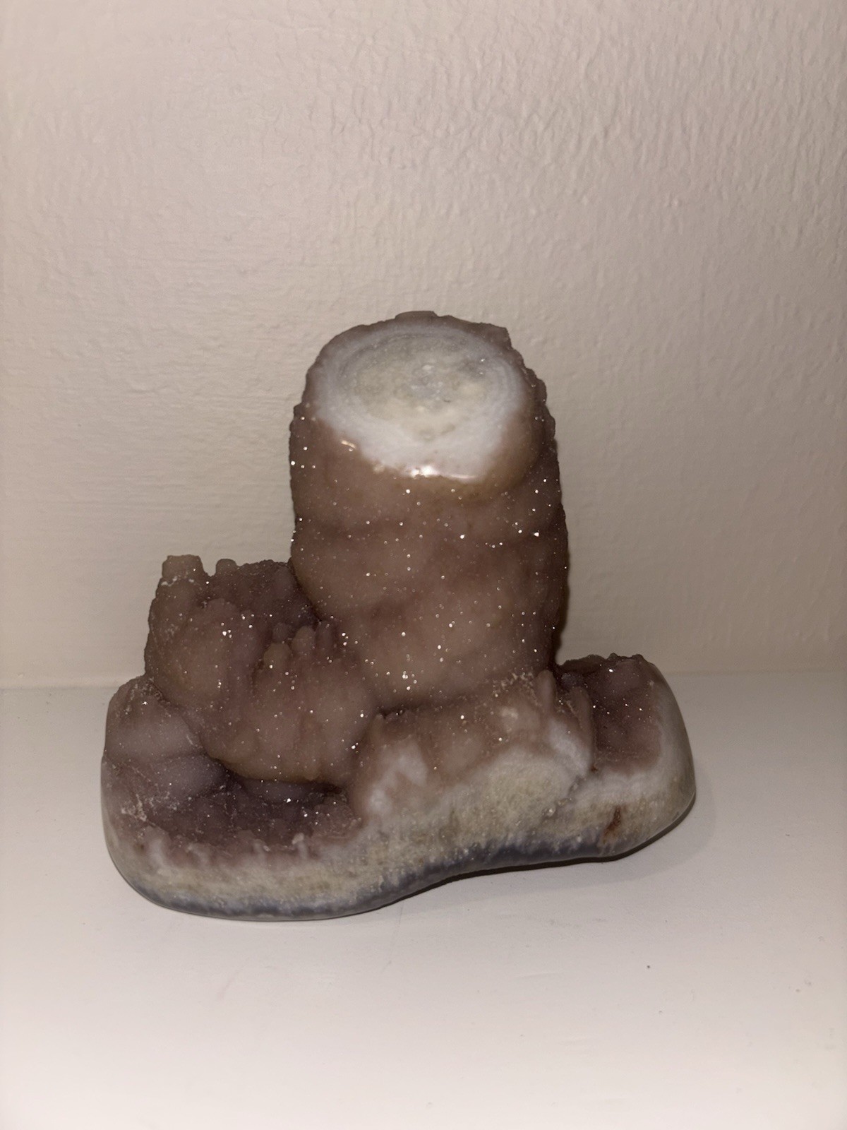 Pink Quartz Amethyst Stalactite Crystal Mineral Specimen Uruguay Brazil Druzy