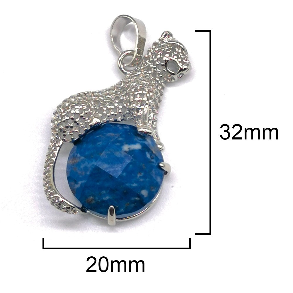 Leopard Shape Animal Stone Pendant Necklace for Men Women Natural Jewelry Gift
