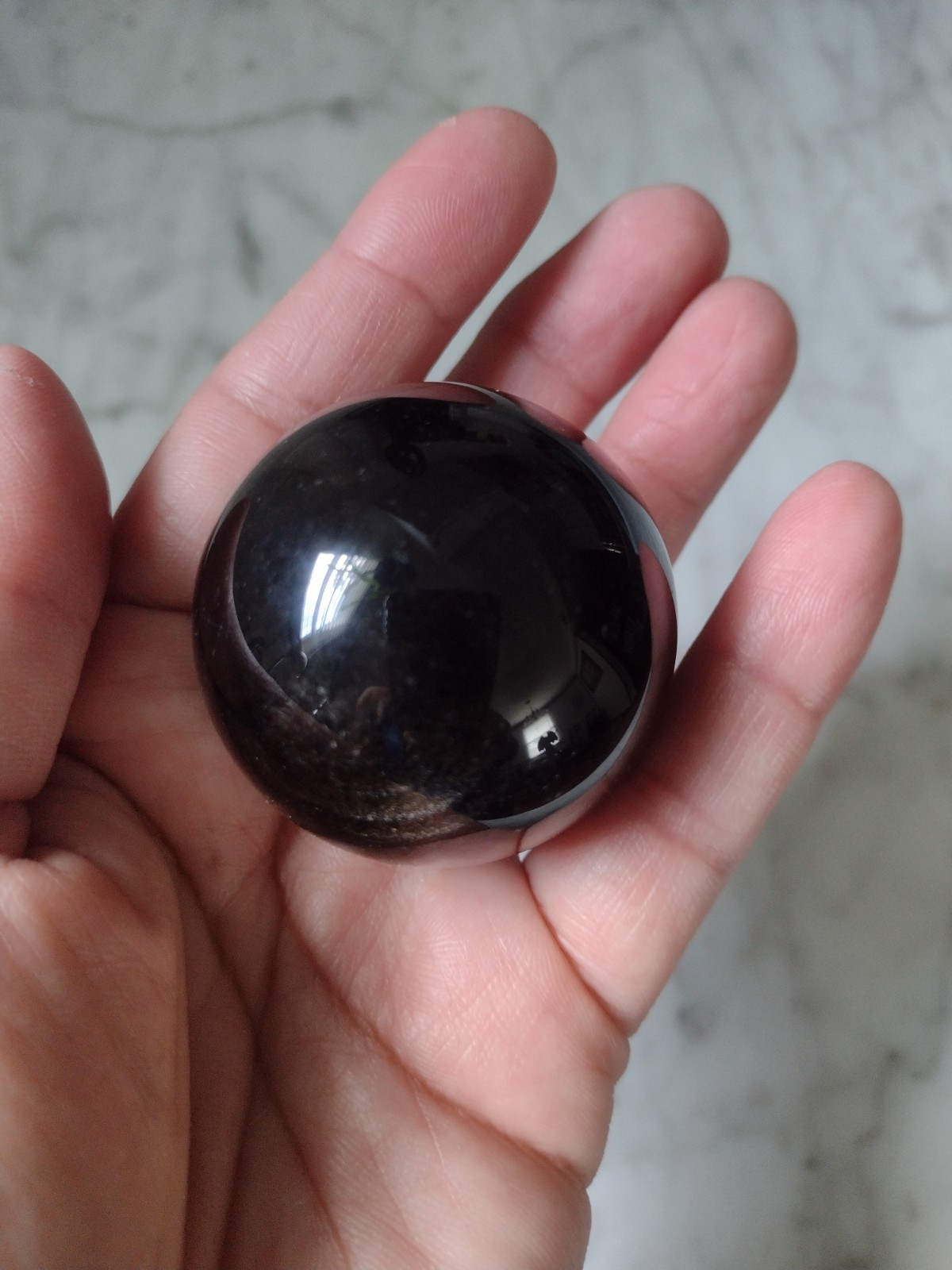 45mm Goldsheen Obsidian Sphere Carving Crystal Stone Ball