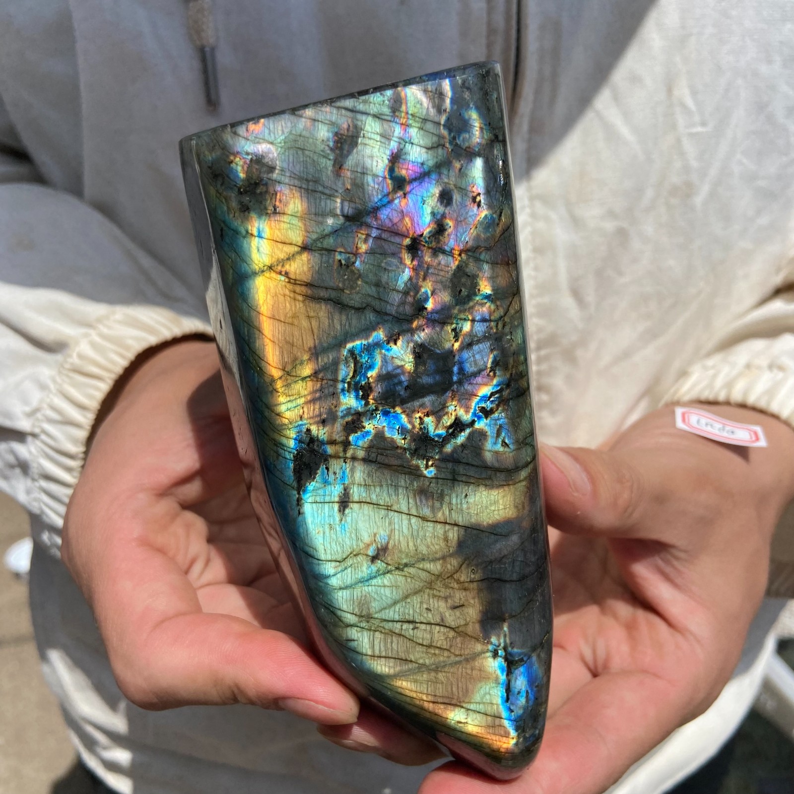 610G Natural Labradorite Gorgeous Feldspar Crystal freeform Specimen Healing