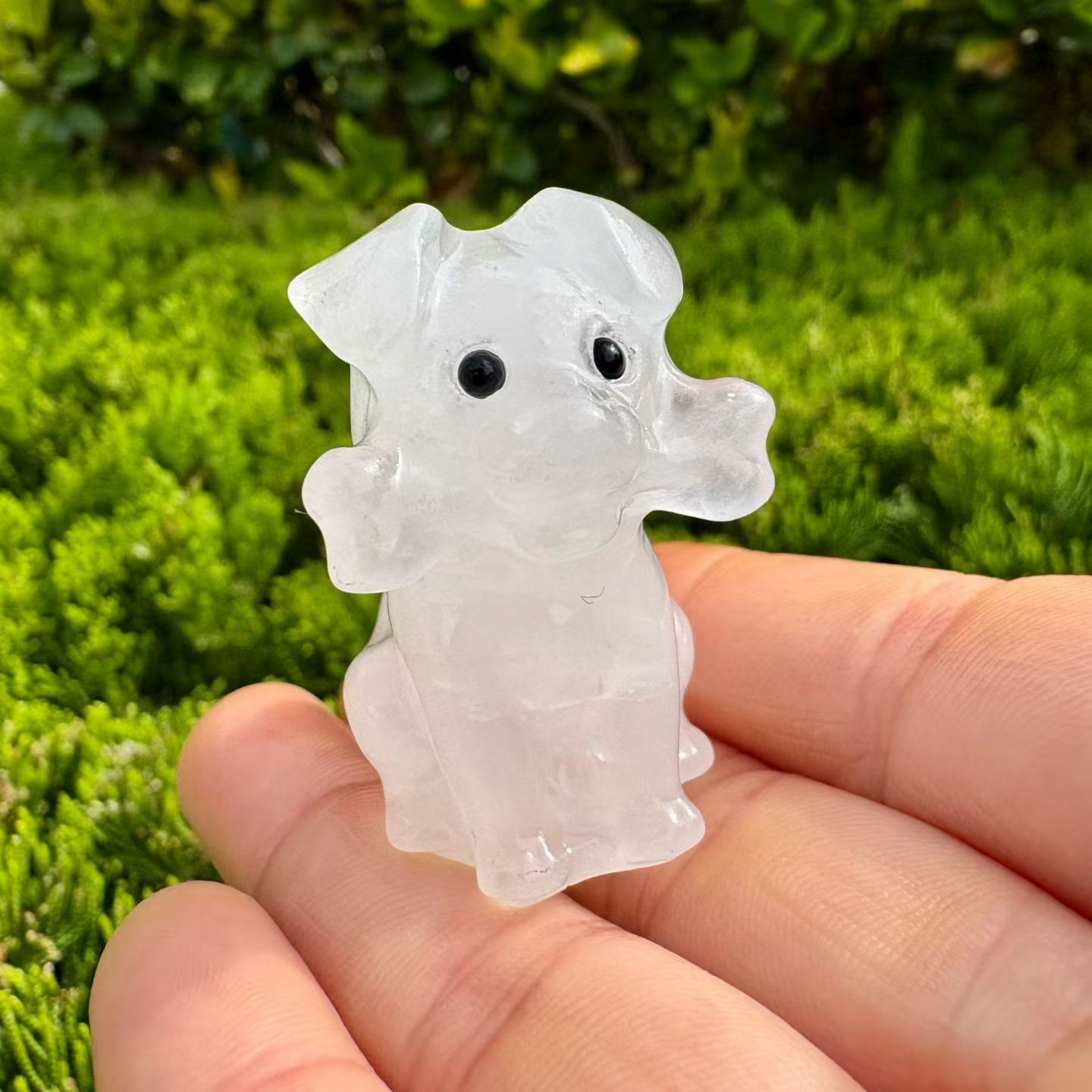 1pc Natural Mixed Quartz Carved Dog Skull crystal Reiki healing gift Decor