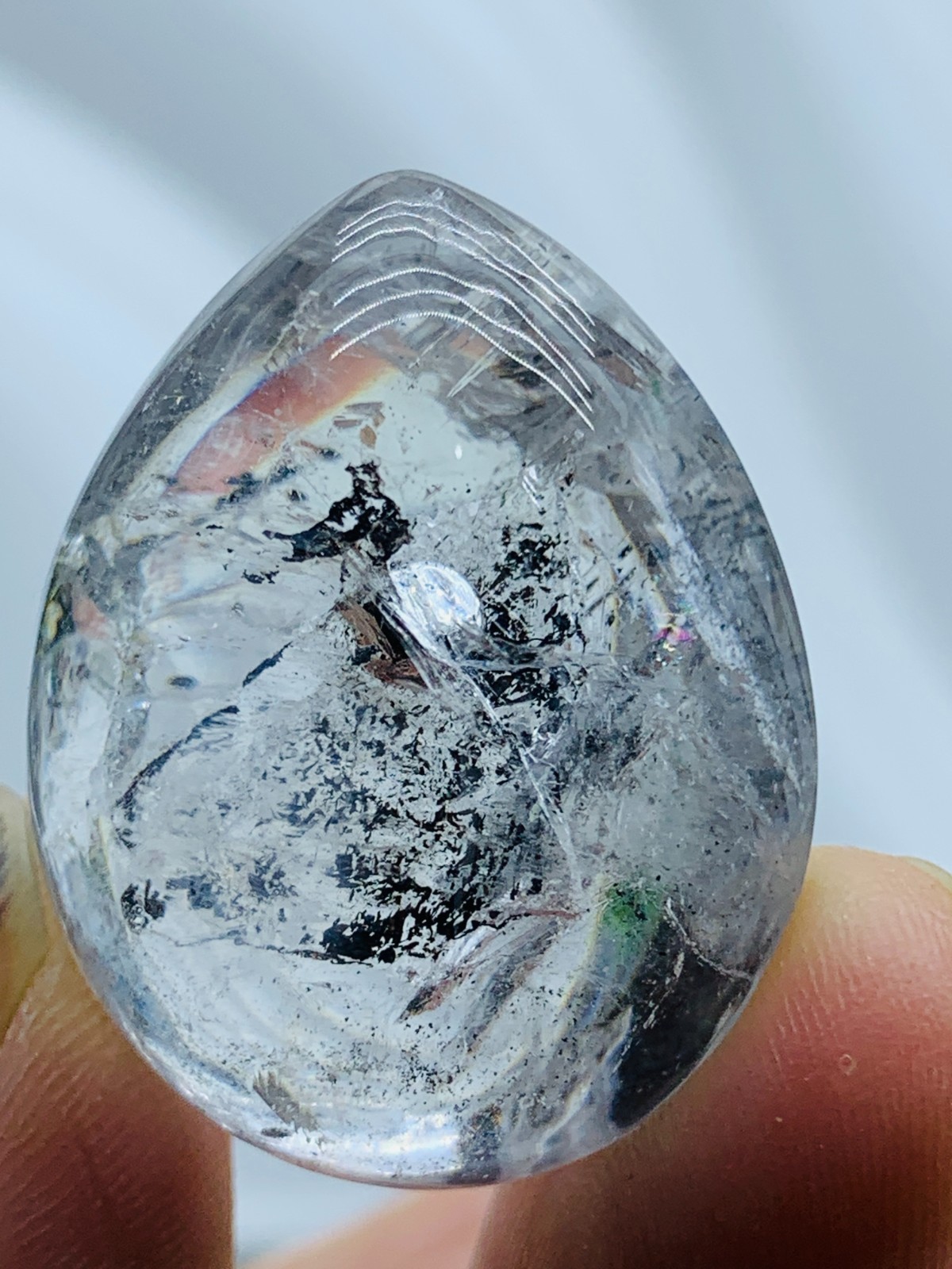 Natural Herkimer Diamond Enhydro Crystal Cluster&big moving water drop 21g 34MM