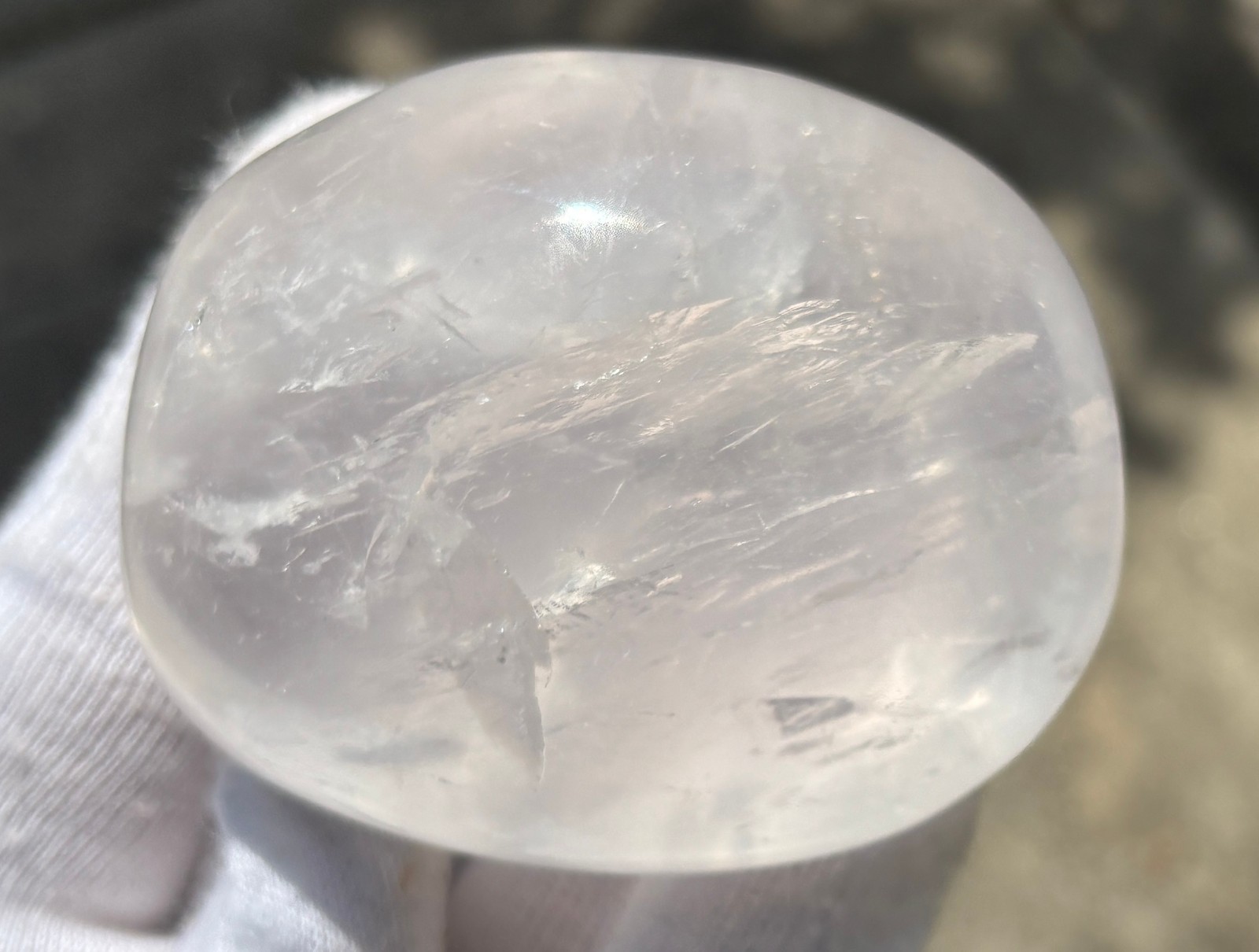 USA SALE 286g LOT 2 LARGE-R GIRASOL QUARTZ PALMSTONES PALM STONES PALM STONE
