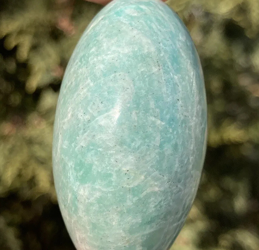 Handmade Polished AMAZONITE Healing Crystal Palm Stone Pebble MADAGASCAR 2.08″