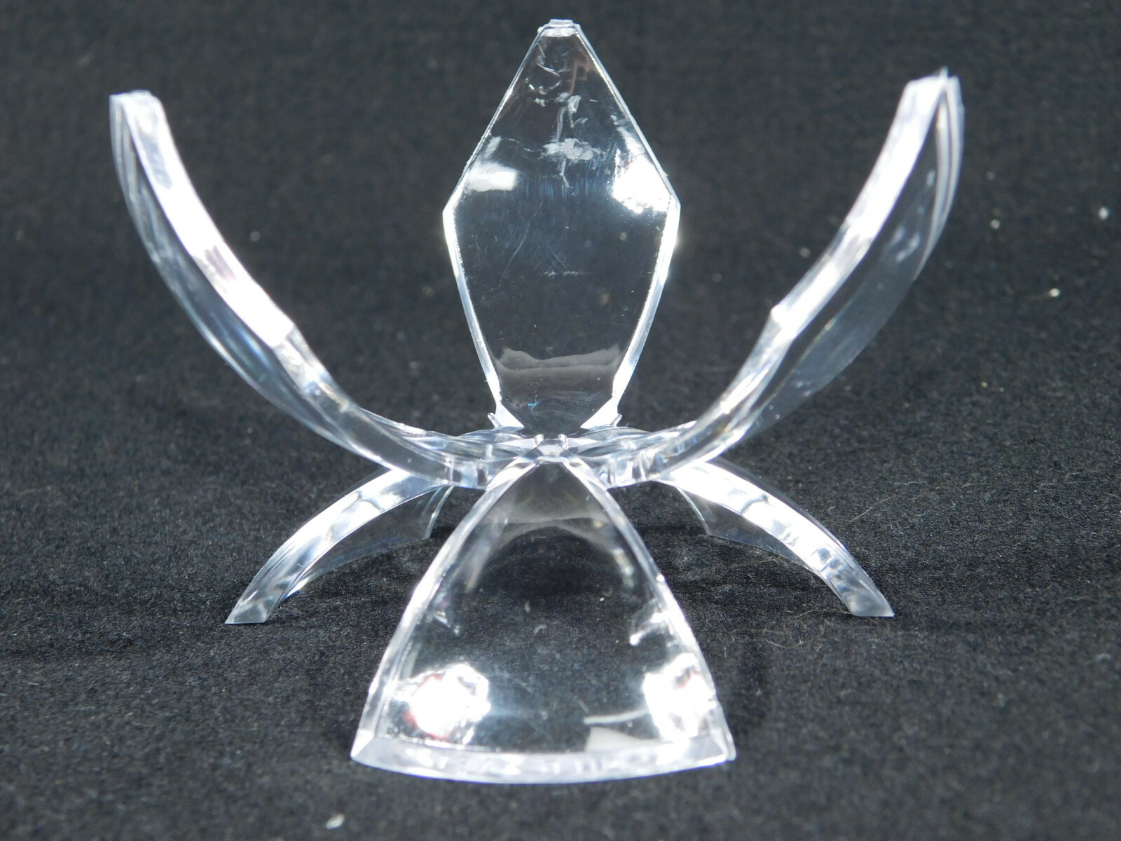 Display Stand TULIP Design Three Prong Large Size Clear Lucite