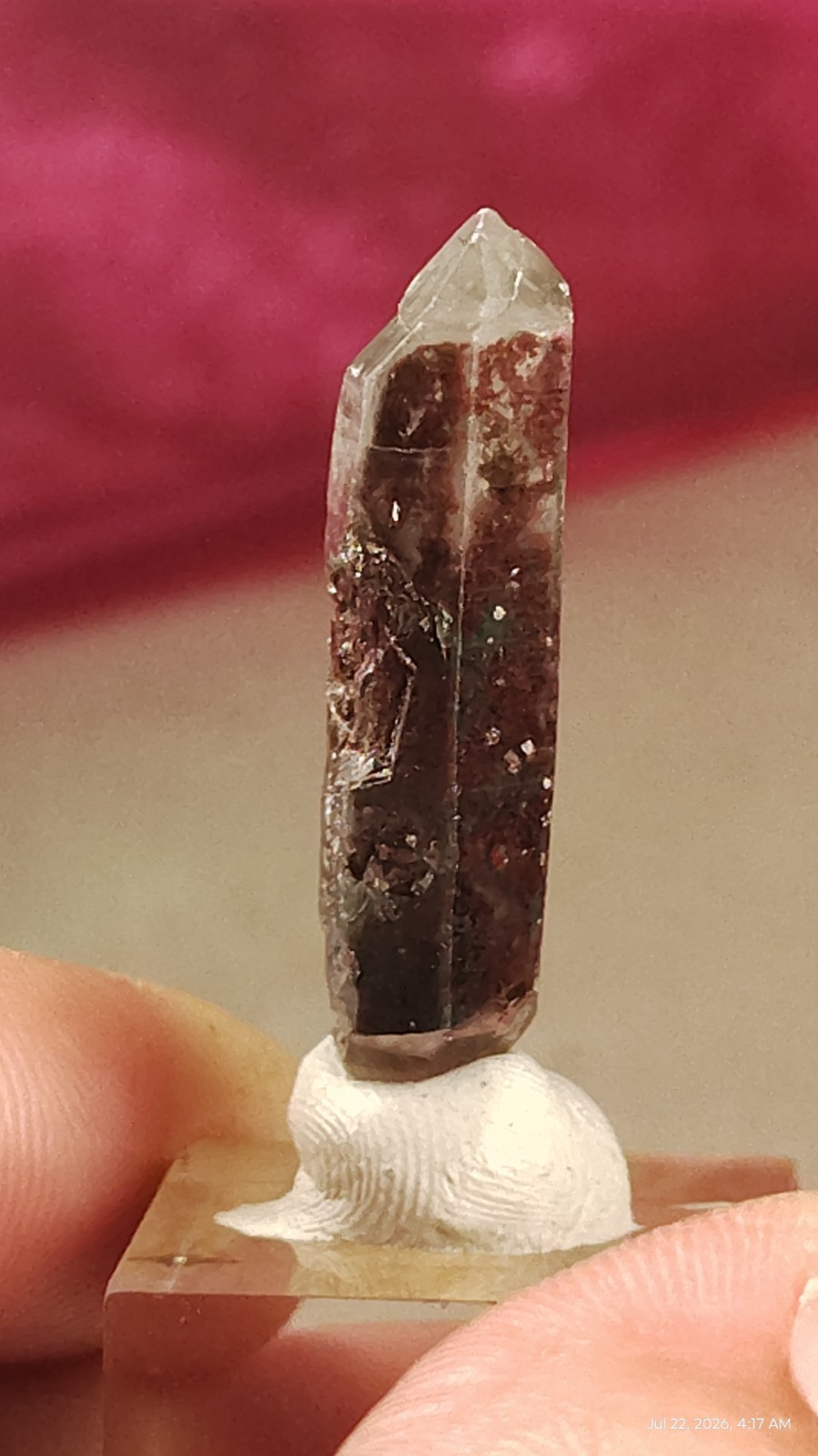 35mm Tabular Double Terminated Quartz Crystal DT Phantom Hematite Meigu China