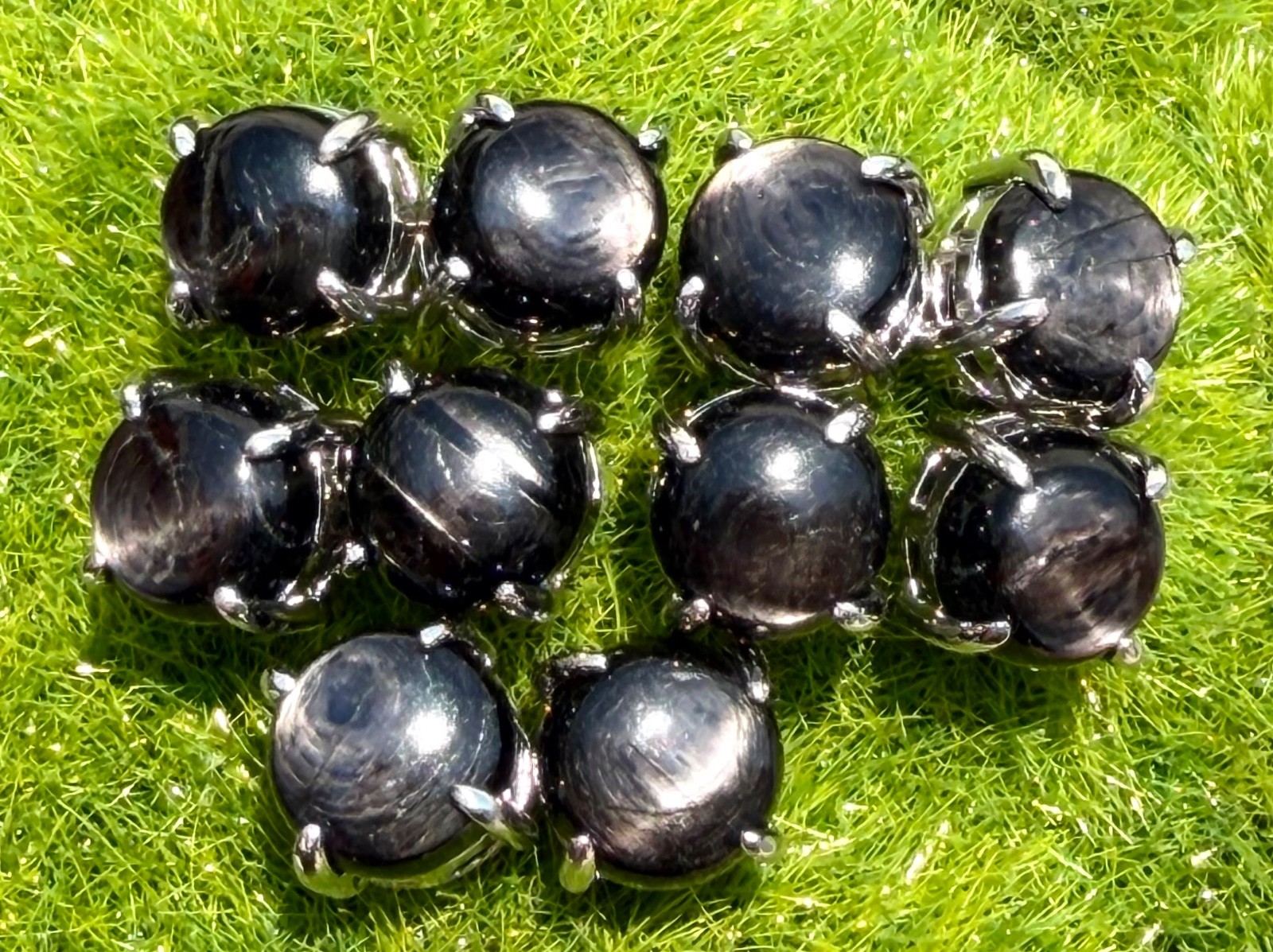 Wholesale 5 Pairs Natural Hypersthene Stud Earring 8mm