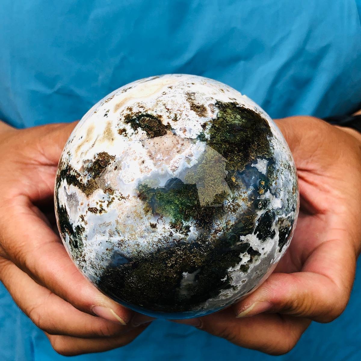 3 pieces 2540g Natural aquatic Agate Ball Quartz Crystal Sphere Healing 2112