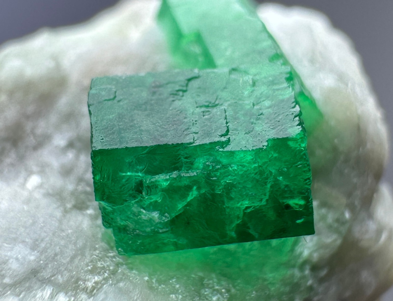 49 Ct Full Terminated Top Green Swat Emerald Crystals On Matrix From Pak