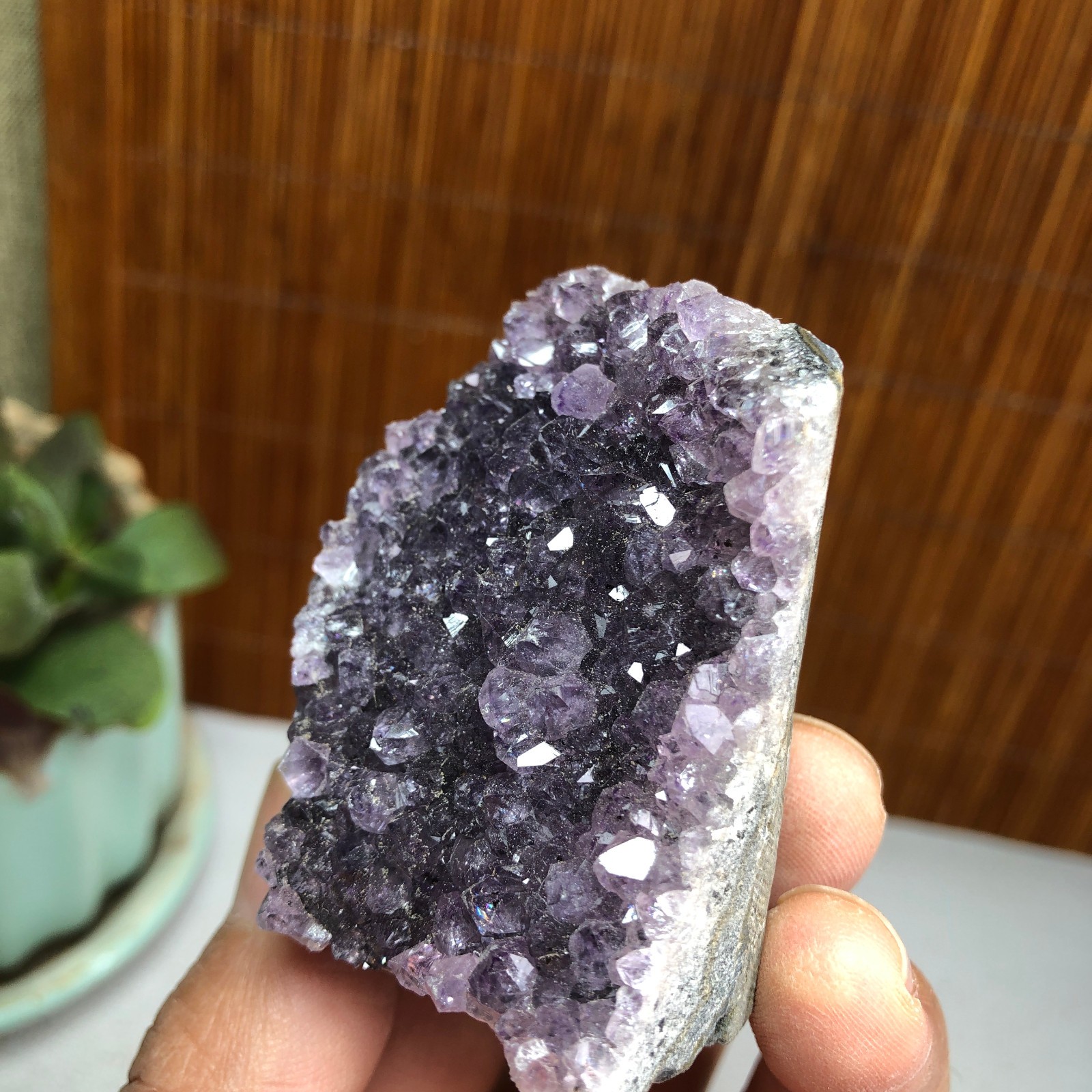 50mm NATURAL amethyst point purple Crystal Cluster Mineral Specimen 92g A1447