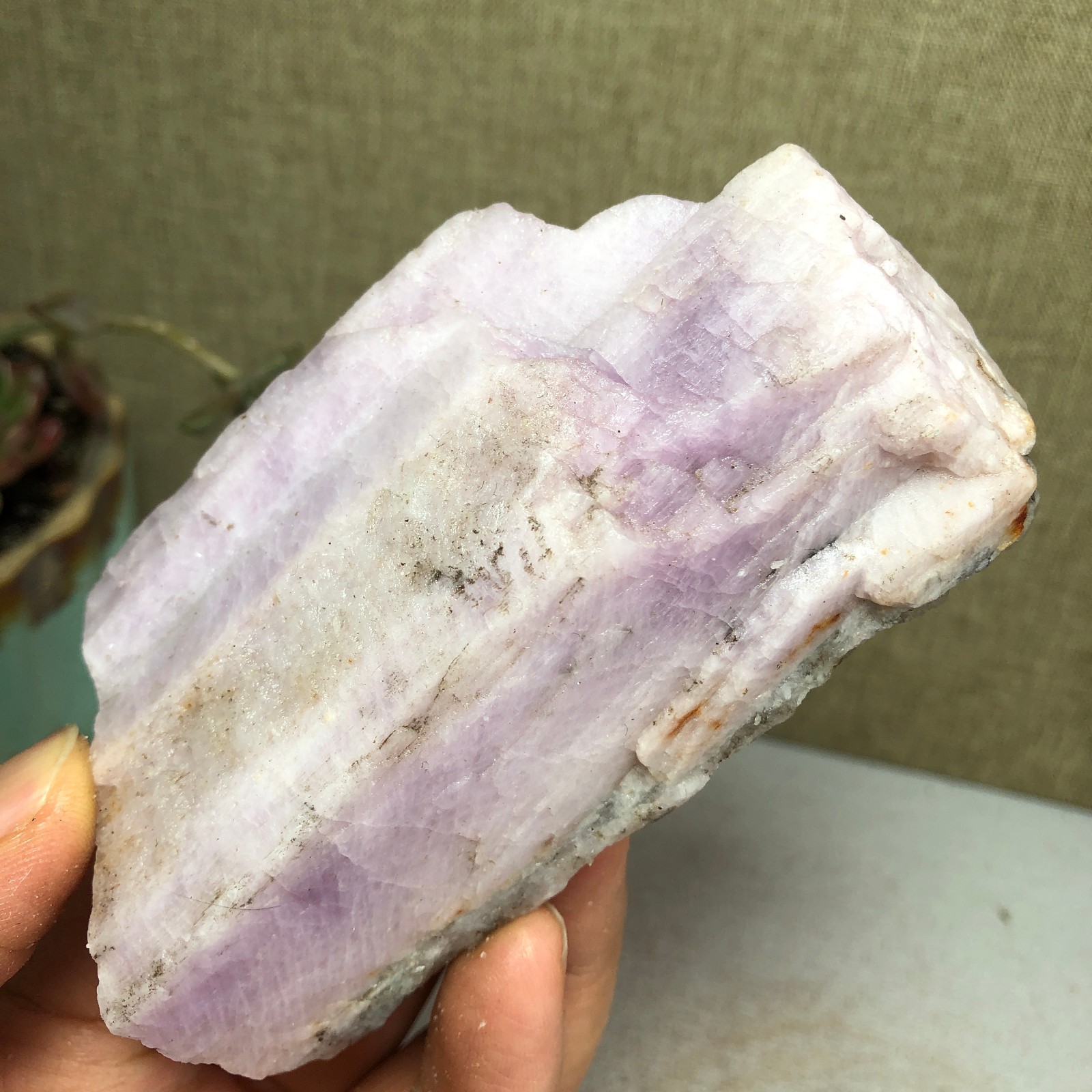 92-35-37mm NATURAL ROUGH KUNZITE PINK SPODUMENE CRYSTALS 260g A3646