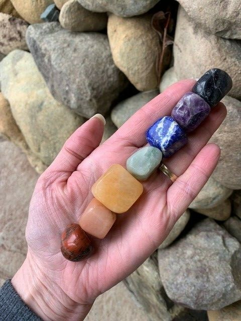 Chakra Healing Bag Set- 7 Chakra , Reiki Chakra Stones, Tumbled Chakra Set,