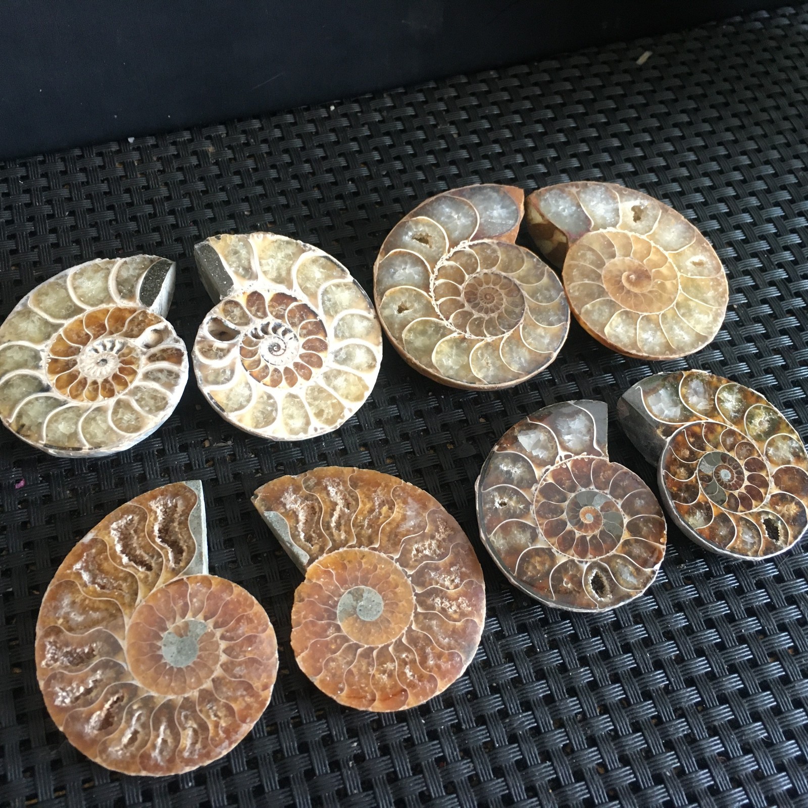 178g 4 Pairs crystal stone Carved ornament  Specimen fd1337
