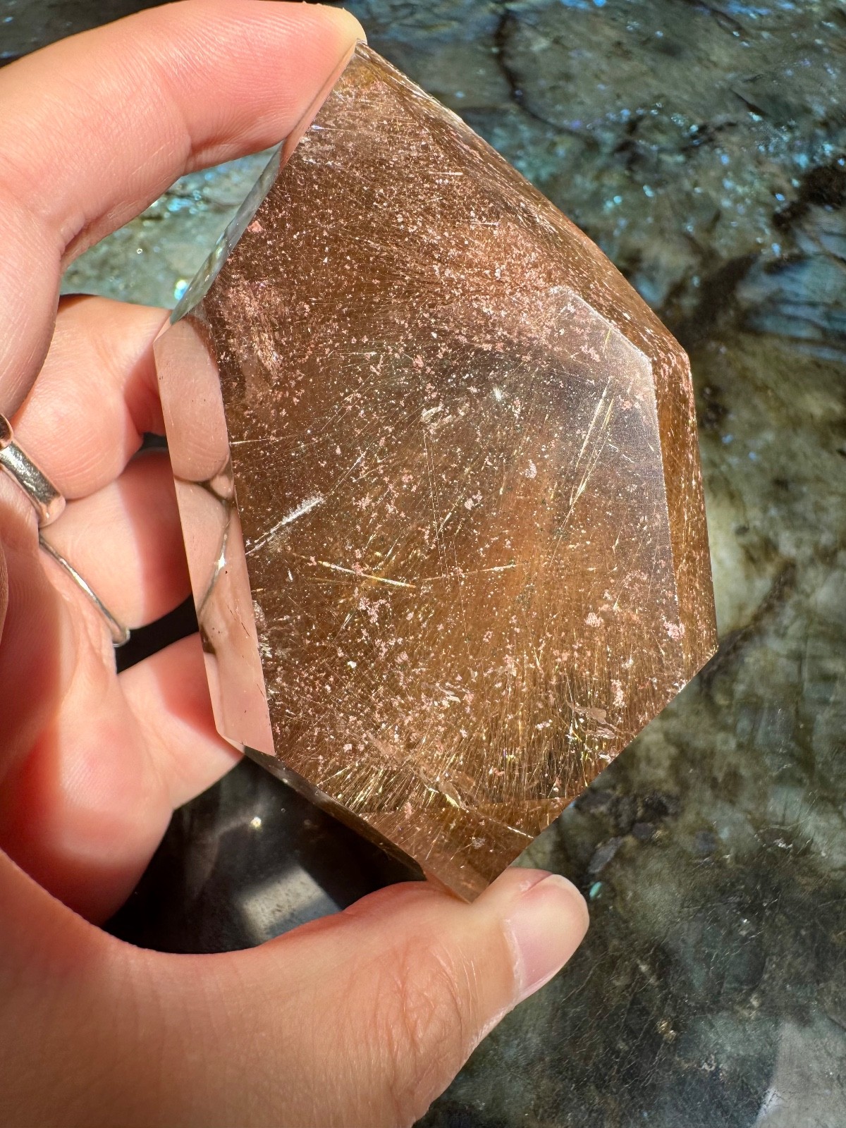 Absolutely INCREDIBLE Phantom Rutilated Smoky Quartz Double Terminated Point