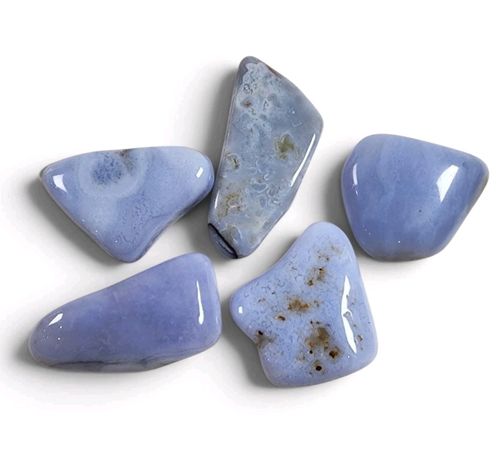 Blue Lace Agate Polished Stones 65.7 grams