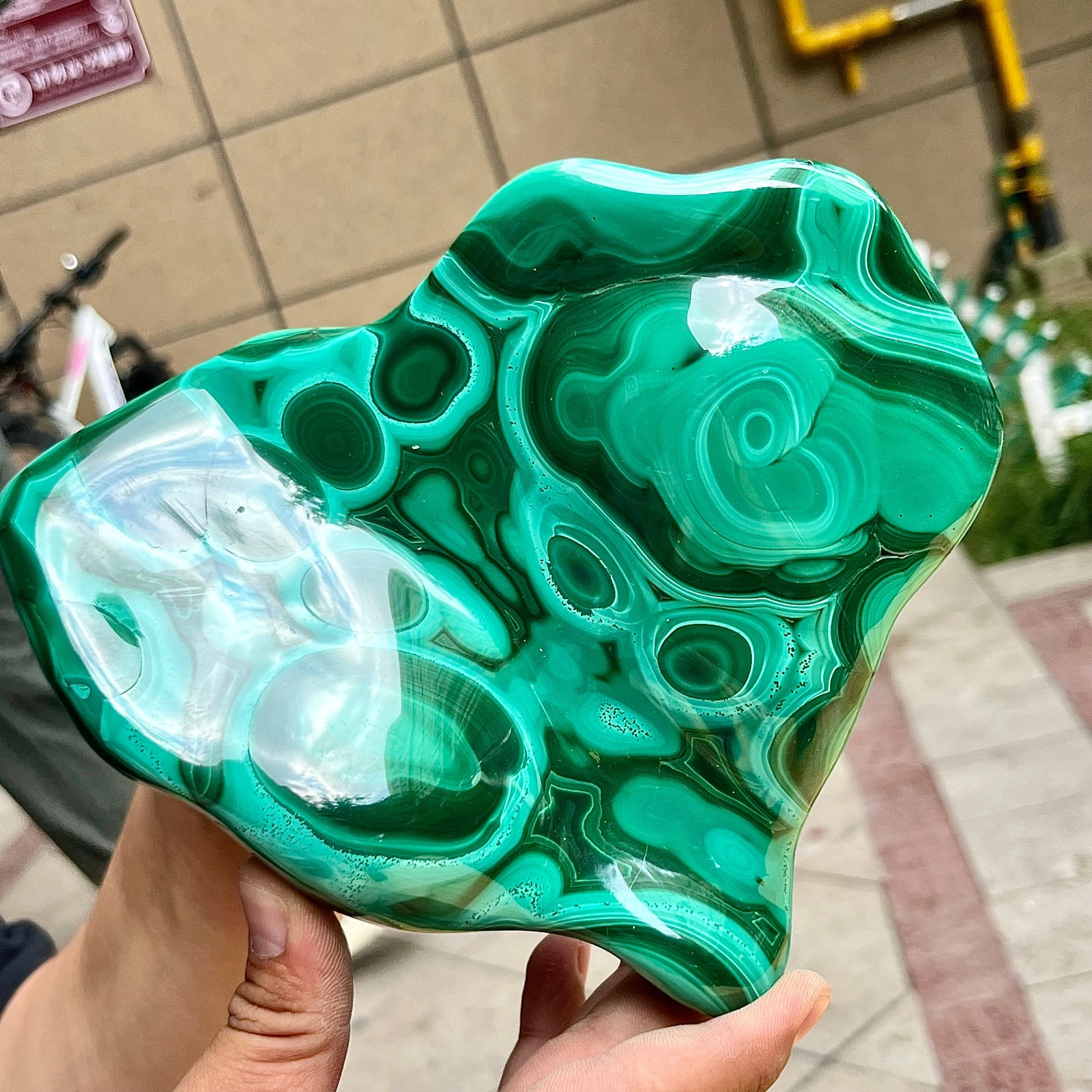 Authentic Malachite Stone Half Polish Half Raw Natural Patterns 3.4 lb