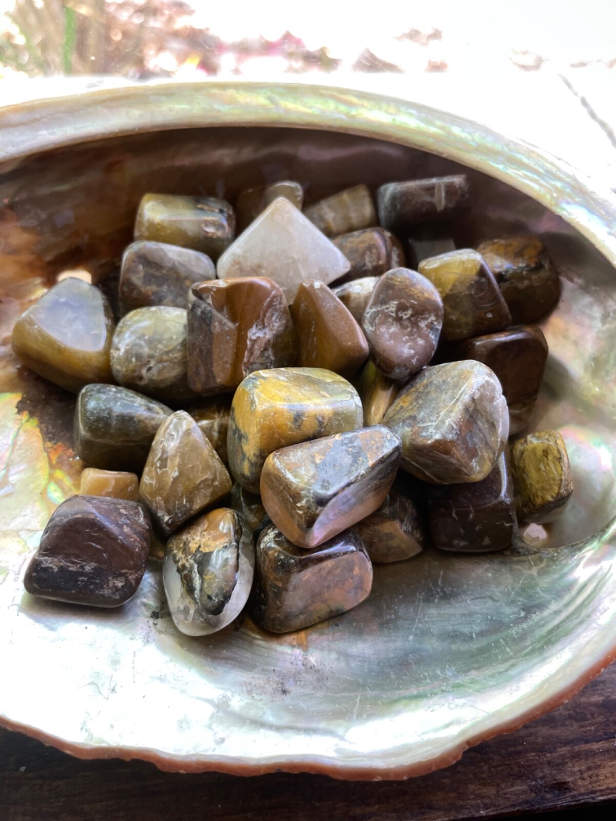 3X Nellite Honey Stone Tumbled Stone 15-20mm Reiki Healing Crystal Piertersite