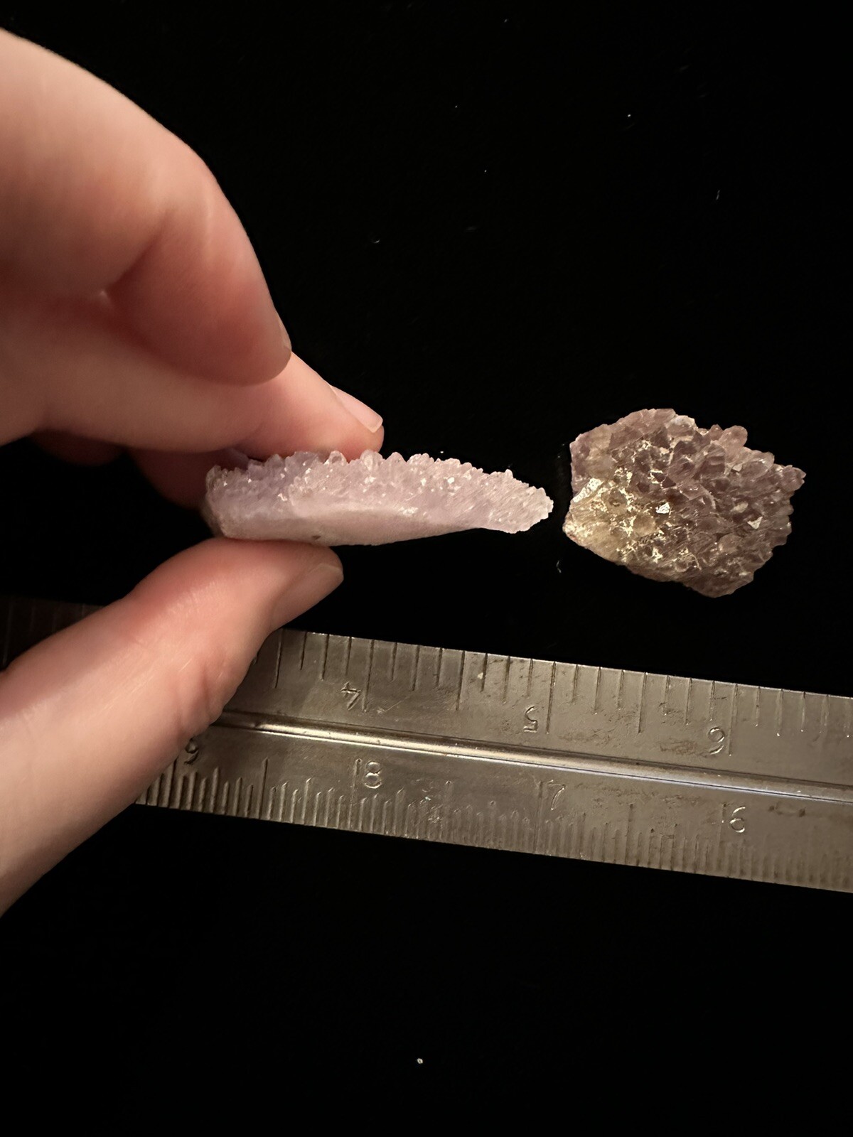 Set Of 2 Natural Amethyst Geode Quartz Cluster Crystal – From Vintage Collection