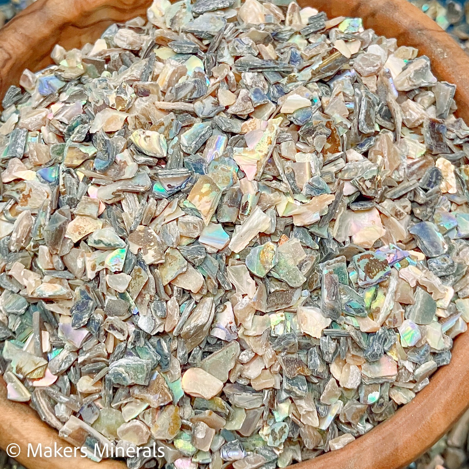 Crushed Shells Abalone (Paua), Gravel Size 4mm-2mm for Inlay, Crafts, Resin Art