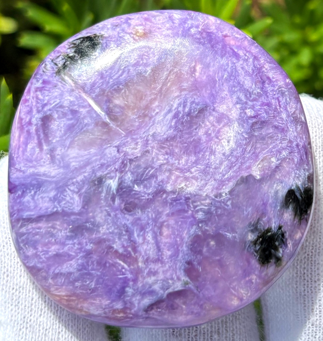 USA SALE 149g LOT 5 PALMSTONES THULITE CHAROITE THICK POCKET PALM STONES LARGE