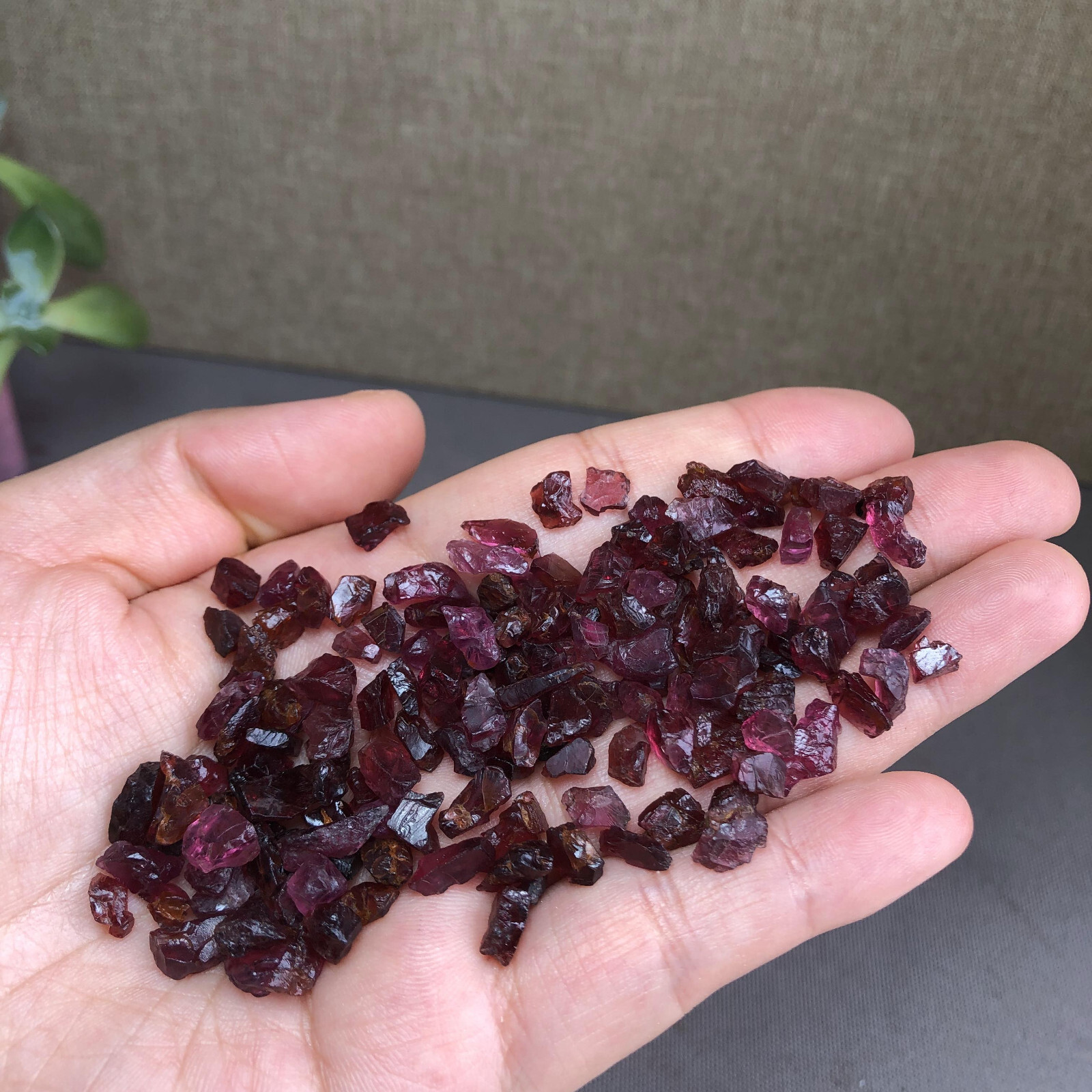140+pcs Natural tiny Garnet gemstone pieces Crystal specimens 40g A2741