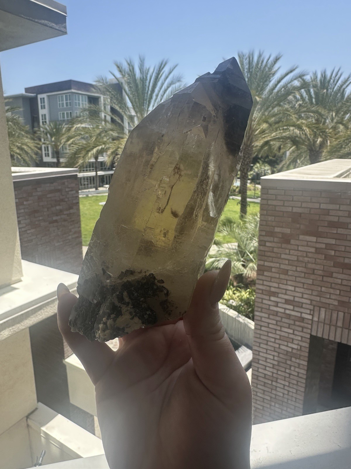Citrine Lepidolite Natural Point Crystal