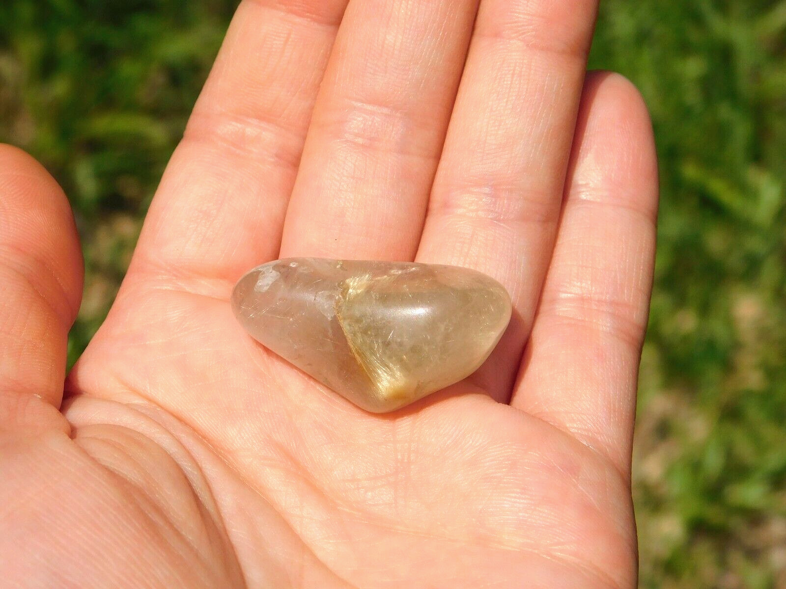 Clear Quartz Crystal with Gold Rutile Needles for Energy Healing and Meditation