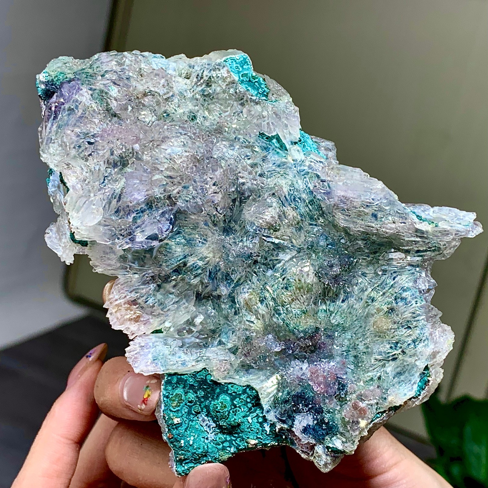 168g Natural Vision Amethyst quartz cluster crystal druzy mineral specimen