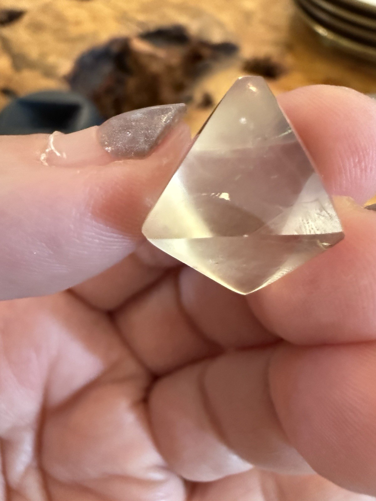 Set of 4 Fluorite Cleved Crystal Mineral Specimen Polished
