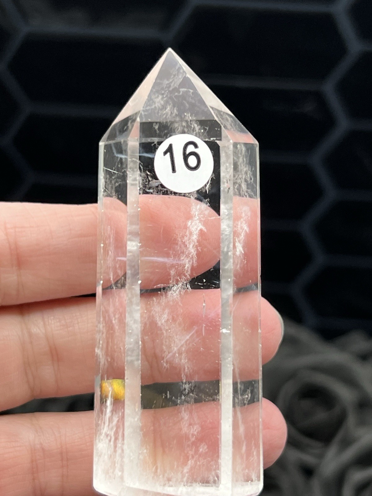 Natural Blue needle Clear Quartz HQ Points Free Ship & Gift