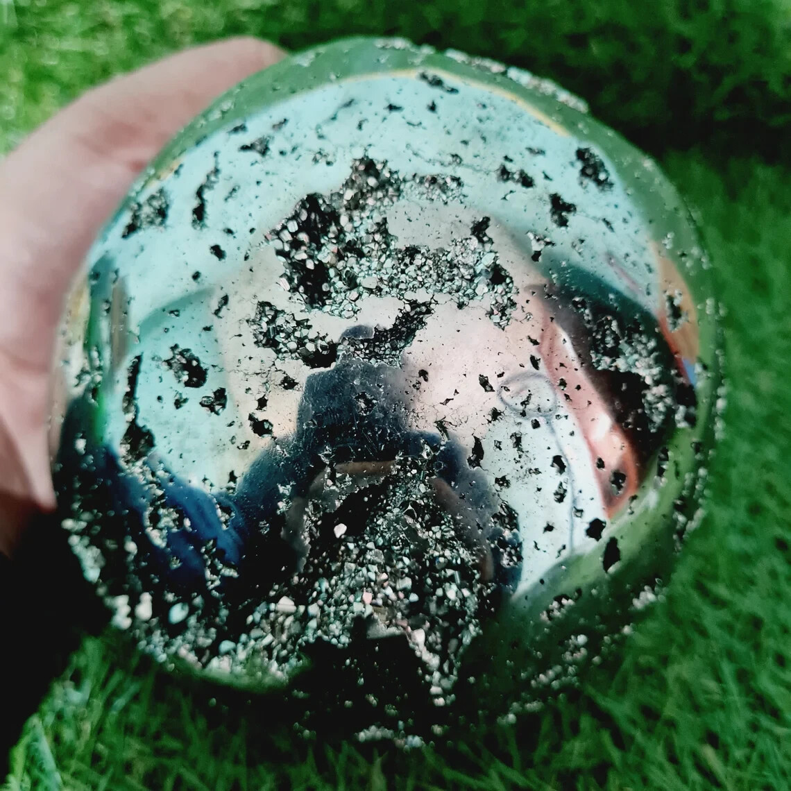 110mm Peruvian Pyrite Sphere Natural Sparkling Druzy Crystal Polished Stone Ball