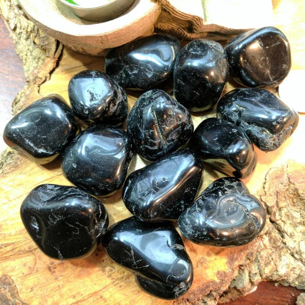 2025NEWFIND 3pcs Large Tumbled Black Tourmaline 5cm Healing Home Decor Gift