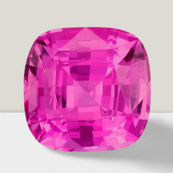 Pink Sapphire Cushion Cut Gemstone 3 Cts – 9 mm Flawless Loose Gem