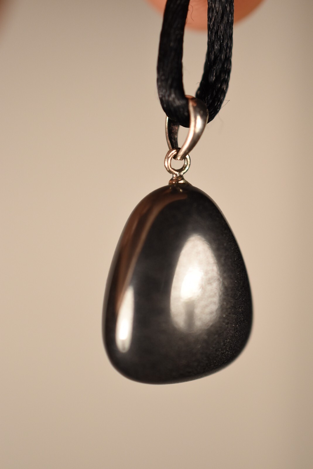 925 *HEMATITE* Pendant 2.4cm 9.7g +Cord Silver Natural Improves Relationships