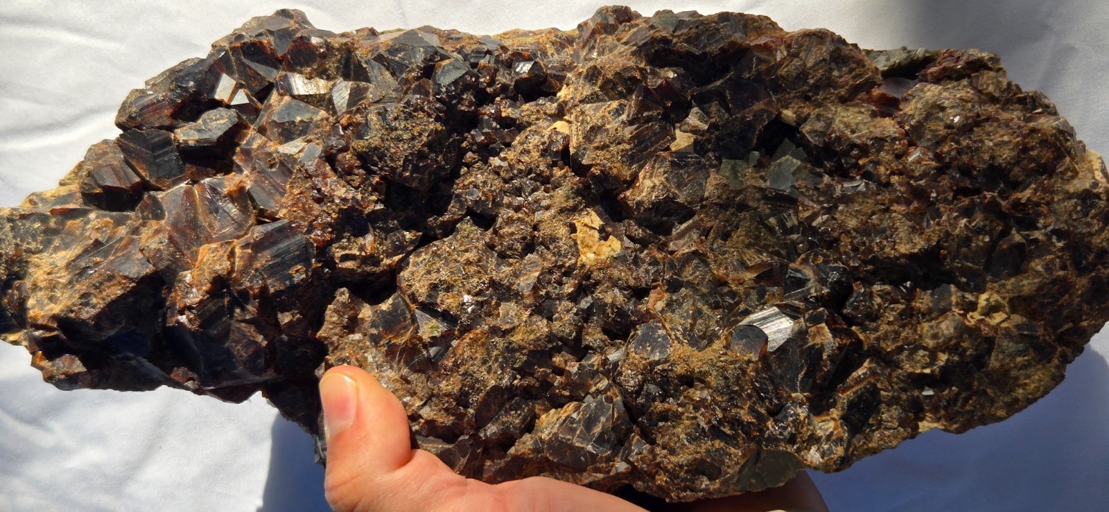 Enormous Andradite Red Orange Garnet Crystal Cluster Display Found in CA 11+ Lbs