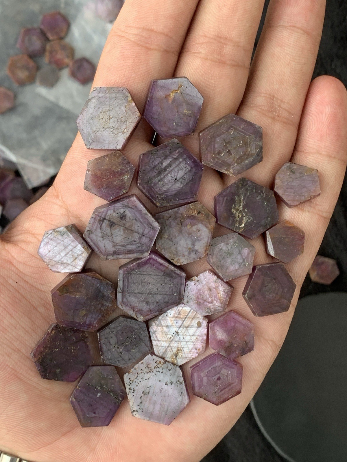 360 Carats Polished Beautiful Ruby Slices Corundum- Corundum Ruby Slices.