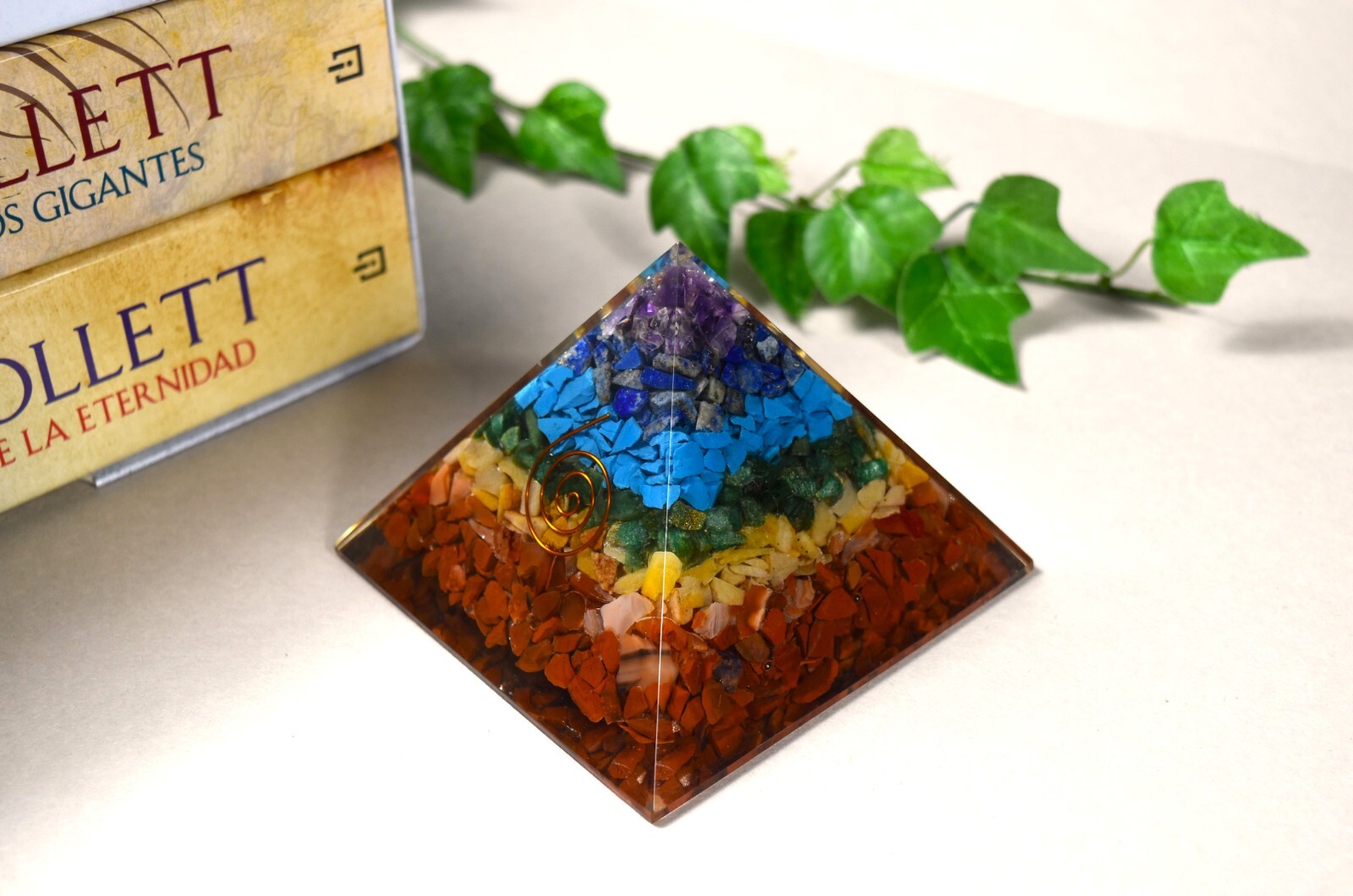 Huge 98mm 7 Chakra Orgonite Orgone Pyramid Energy Reiki Charged Heal Generator