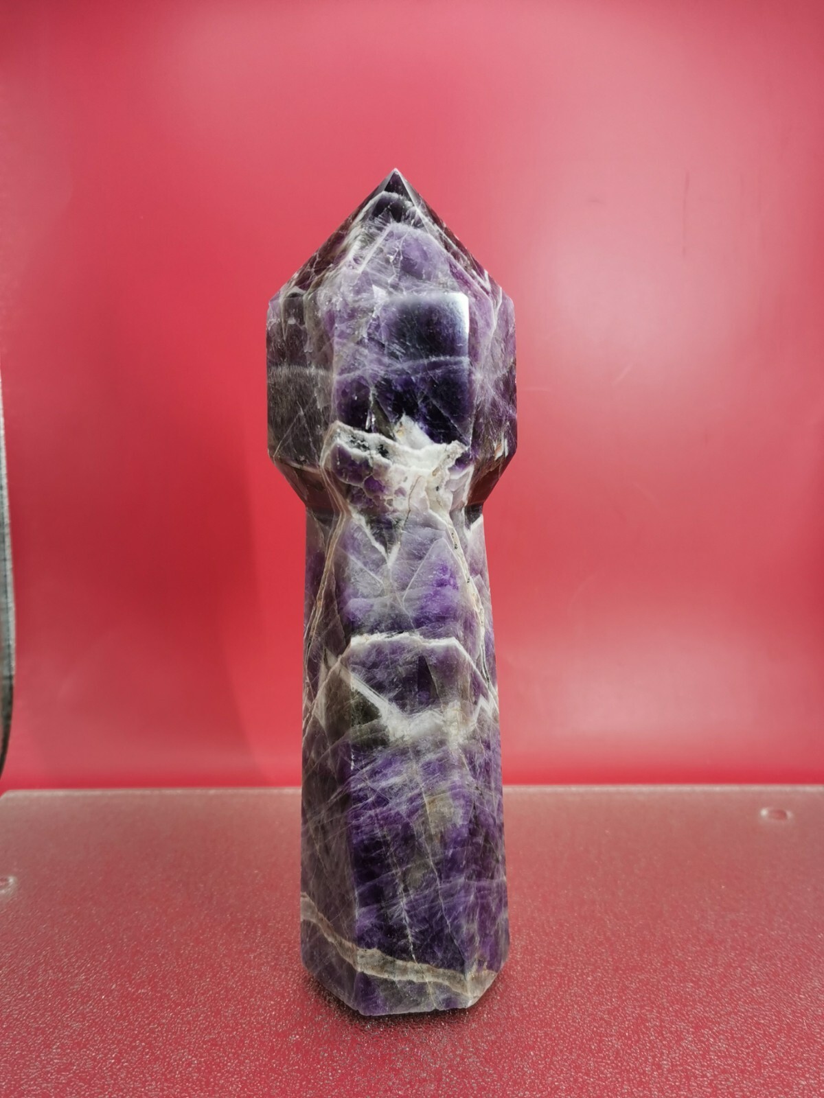 Natural Dream Amethyst Crystal Wand Tower Point Obelisk Point Reiki Healing 2+LB