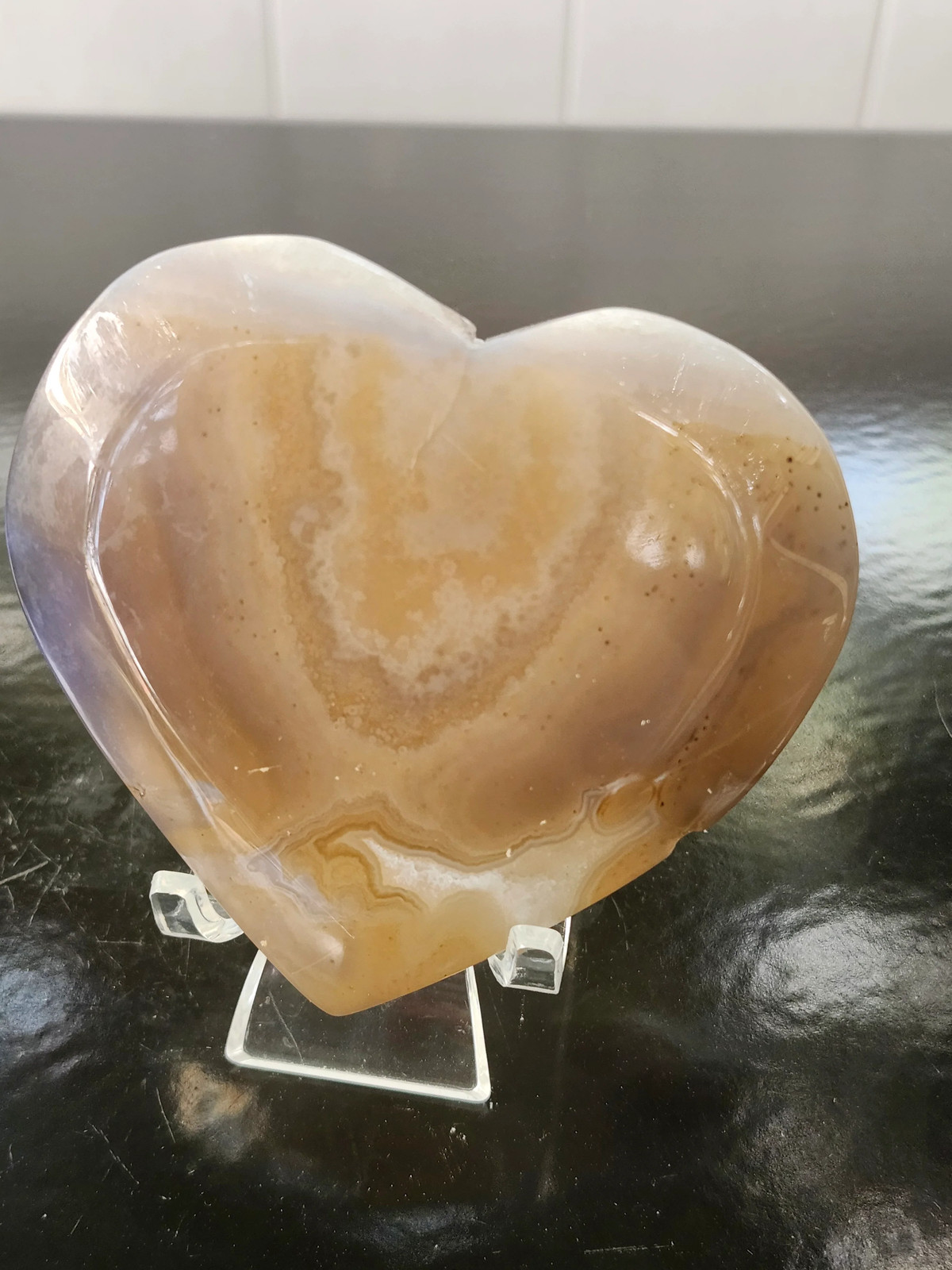 Druzy agate heart! 3.44 inches wide by 3.15 tall, 8.5 ounces