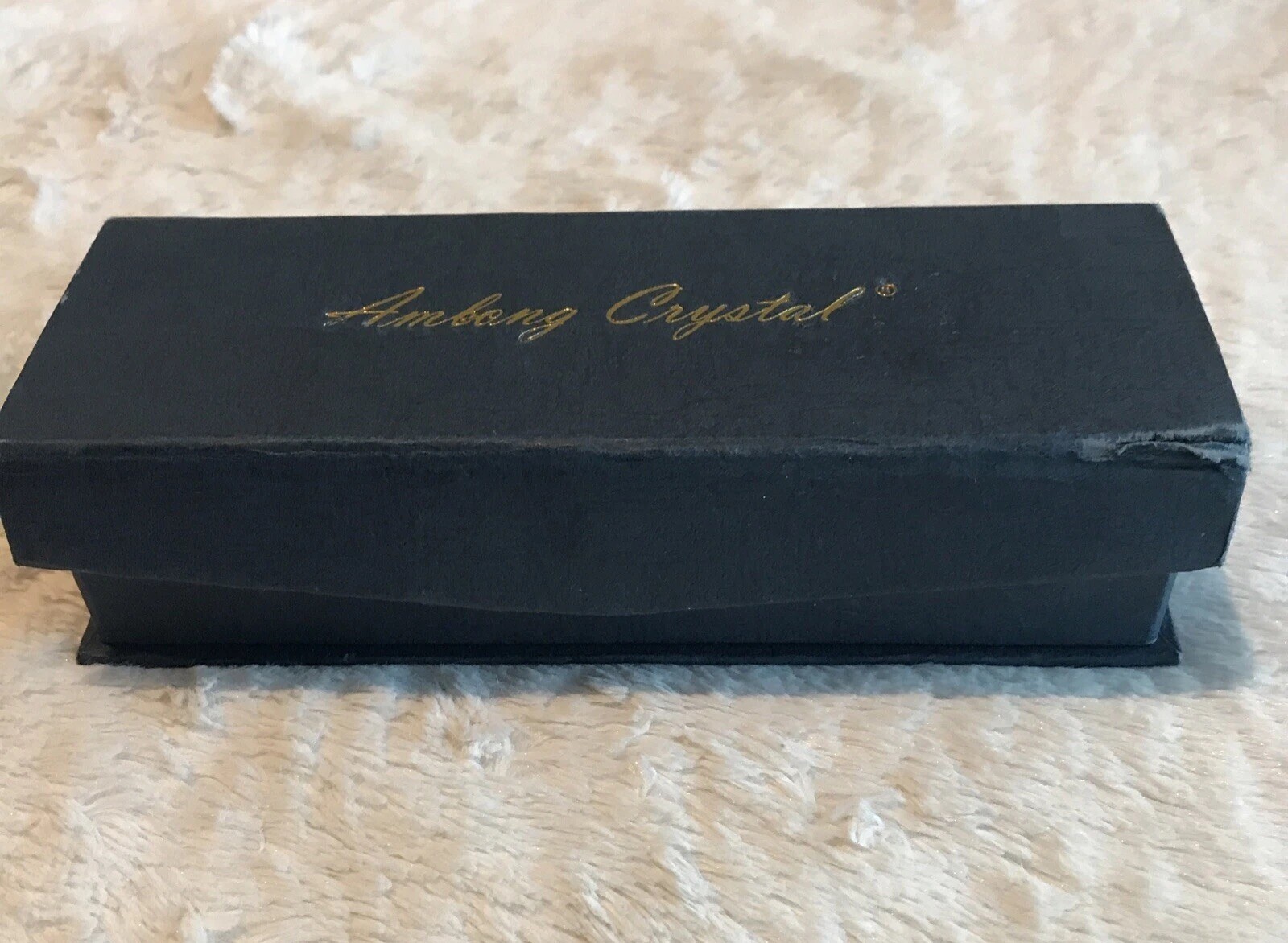 Amlong Optically Clear Crystal Triangle Bar Minimalist Original Box- Rare