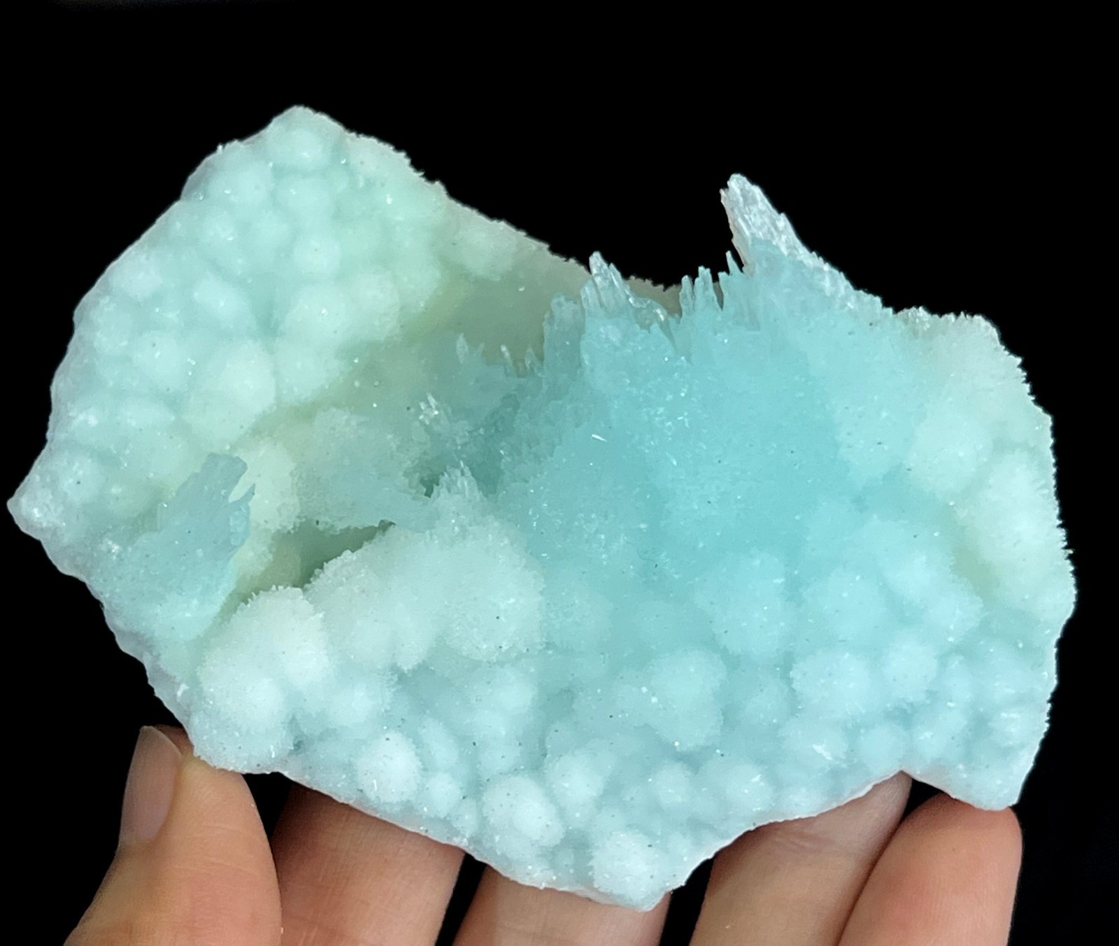 87mm Sparkling Iceberg-like Elegant Blue Aragonite , Natural Mineral Specimen