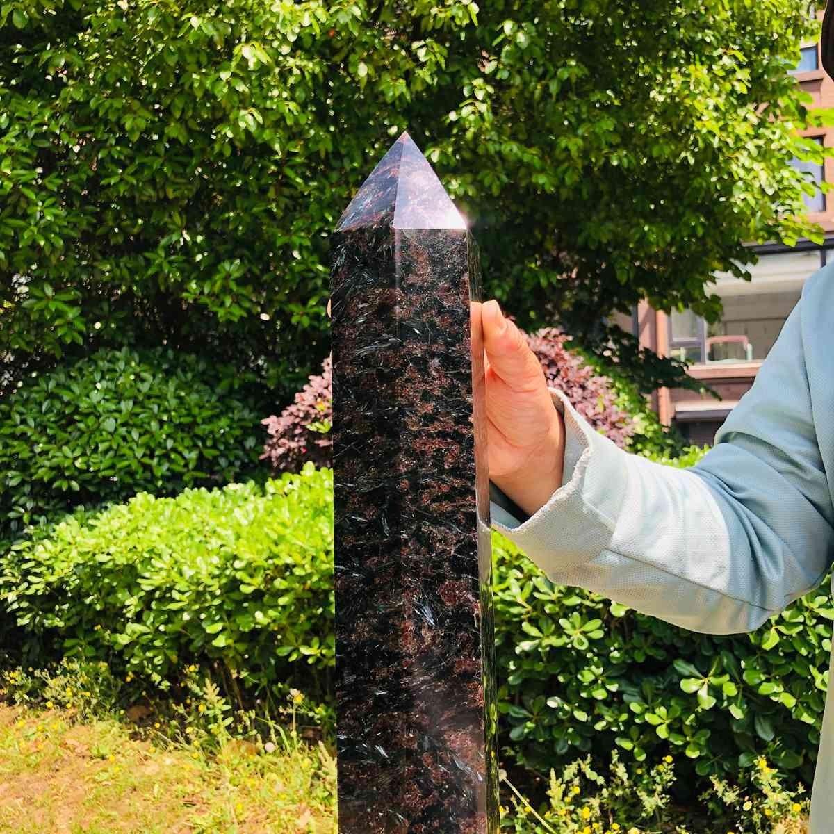 14.63LB Natural Fireworks Stone Obelisk Quartz Tower Crystal Wand Point Healing