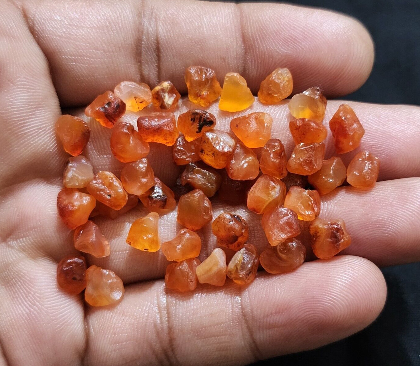 Unique A+ Orange Carnelian Raw 48 Pcs Lot Size 6-7 MM Carnelian Gemstone Jewelry
