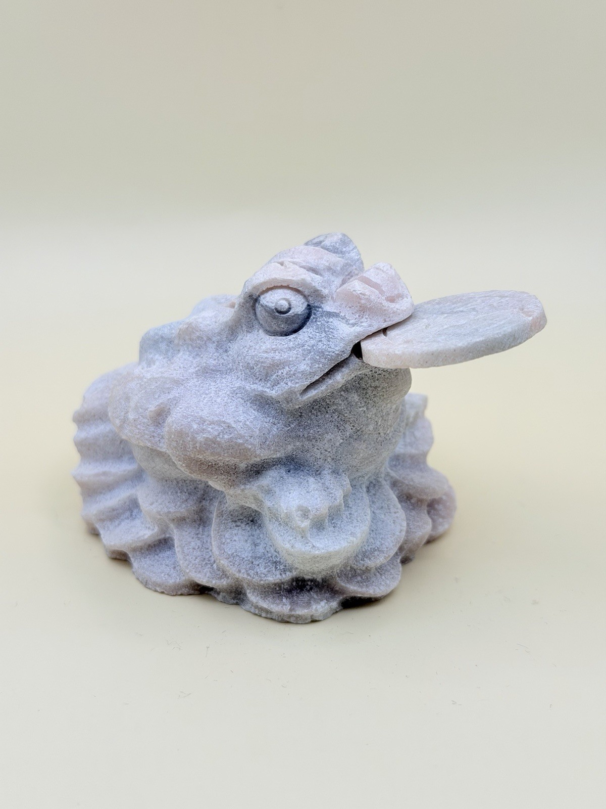 Stunning Pink Opal Money Toad With Removal Coin For Good Fortune Natural Crystal