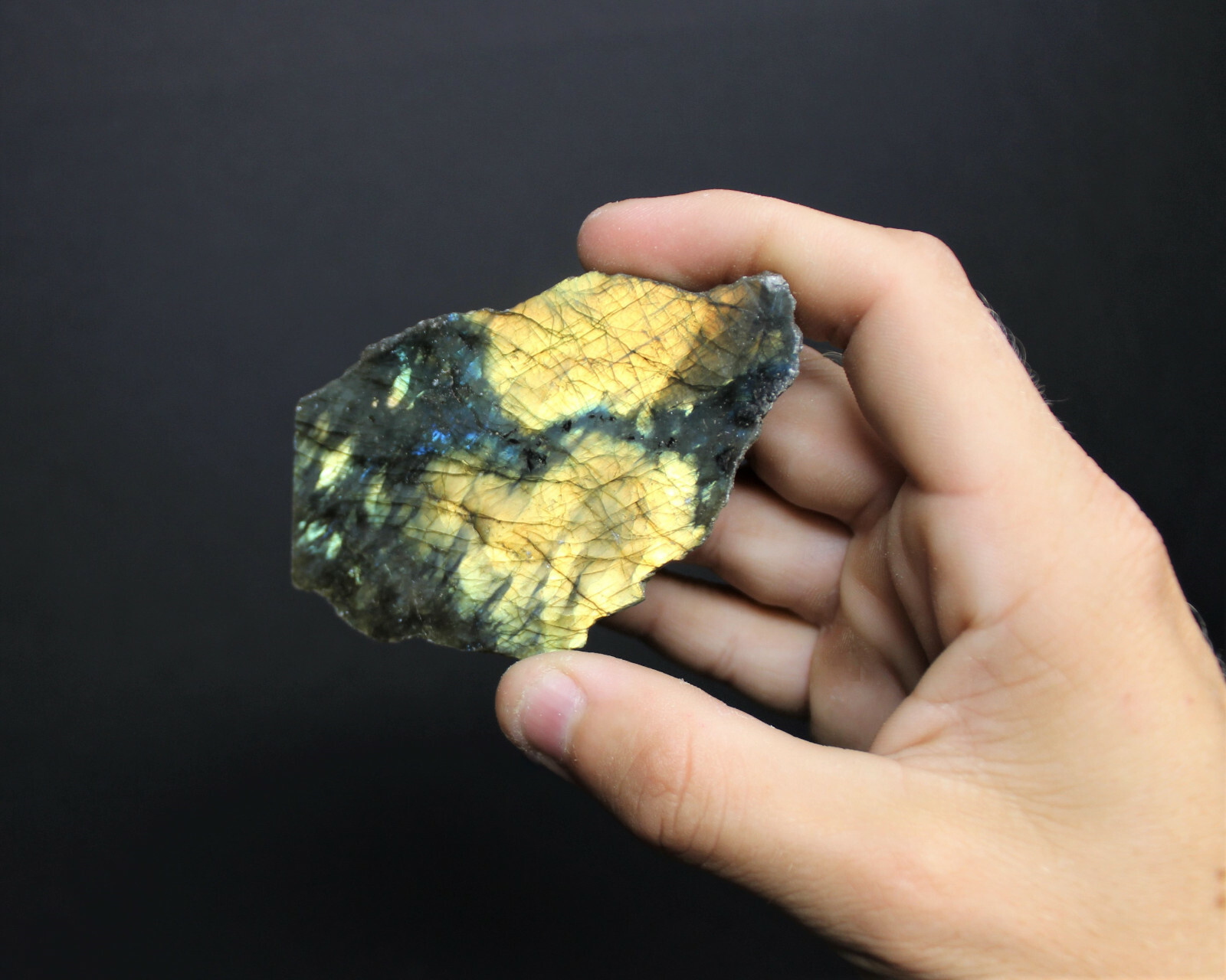 1/2 lb Lots Natural Labradorite Slabs, Polished Face 4 – 7 Peices Wholesale Bulk