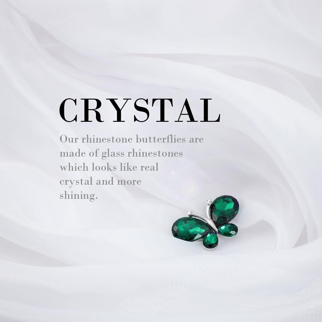 20 PCS Zinc Alloy Crystal Gems Butterfly Water Droplet Shaped Glass Rhinestones